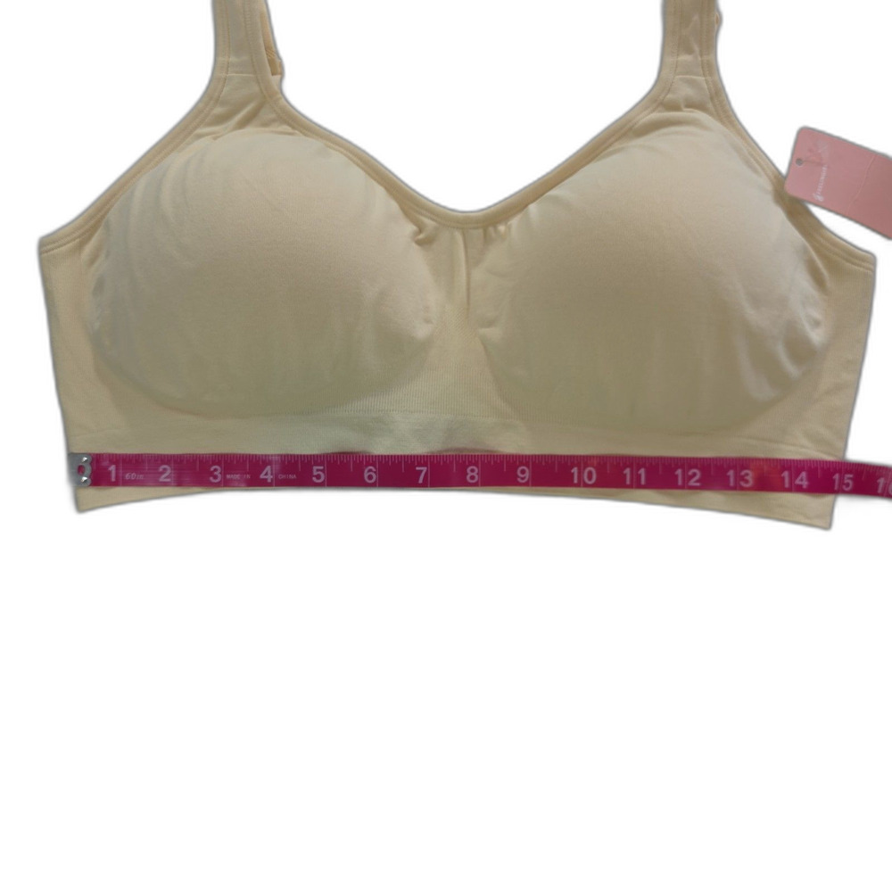 Feelingirl NWT Women's Wireless Comfort Bra XXL Nude Lightly Lined Seamless NEW - Picture 4 of 8